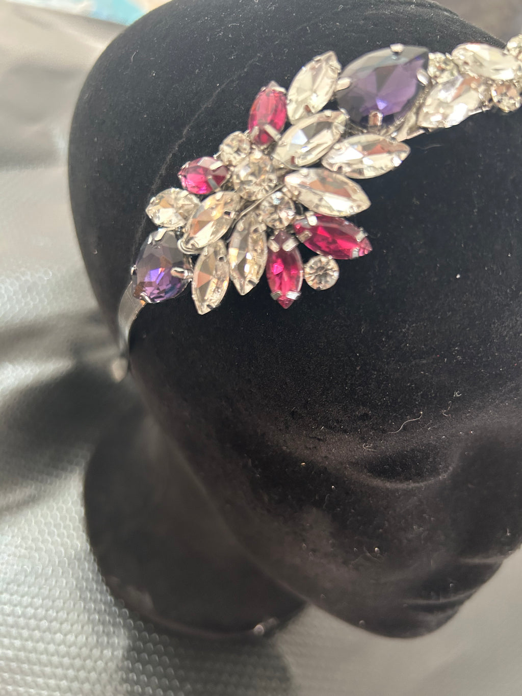 Purple pink and silver headband