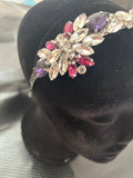 Purple pink and silver headband