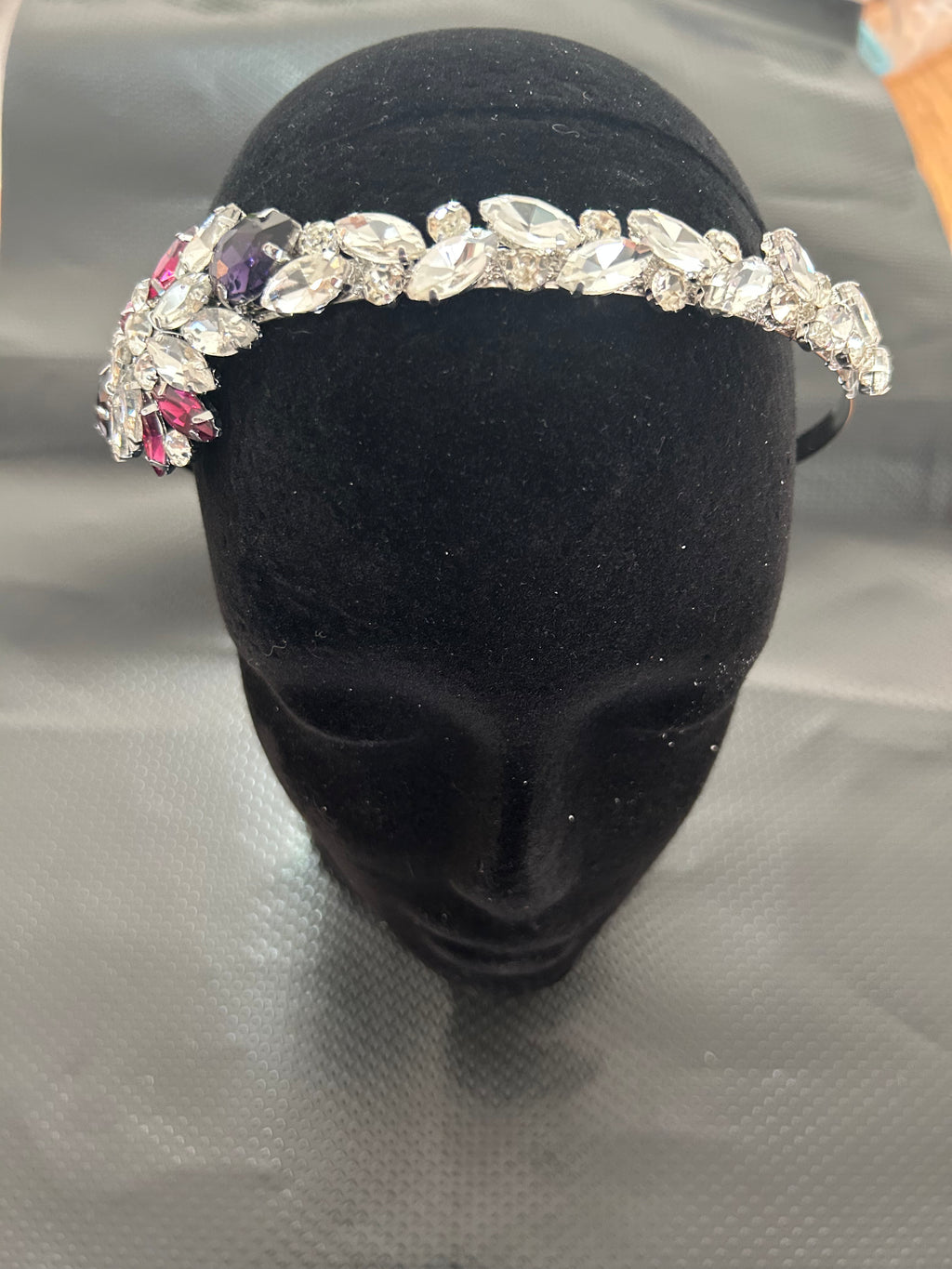 Purple pink and silver headband