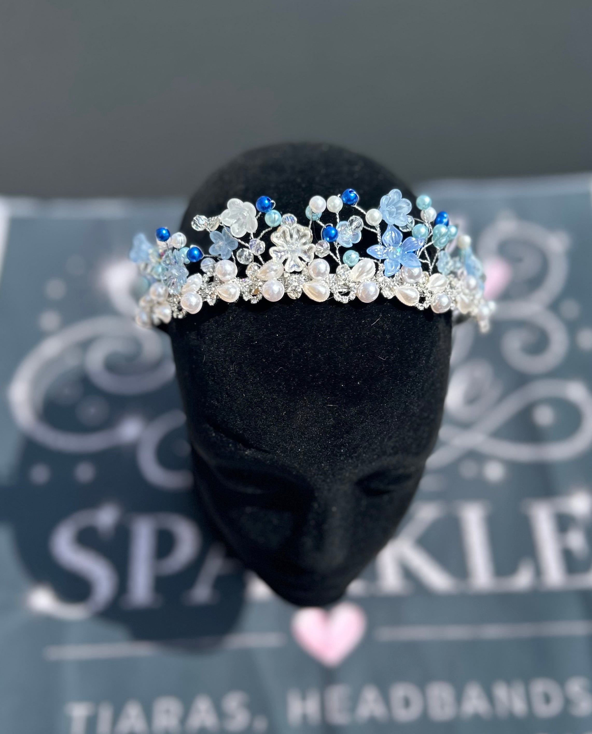 Blue and white Tiara