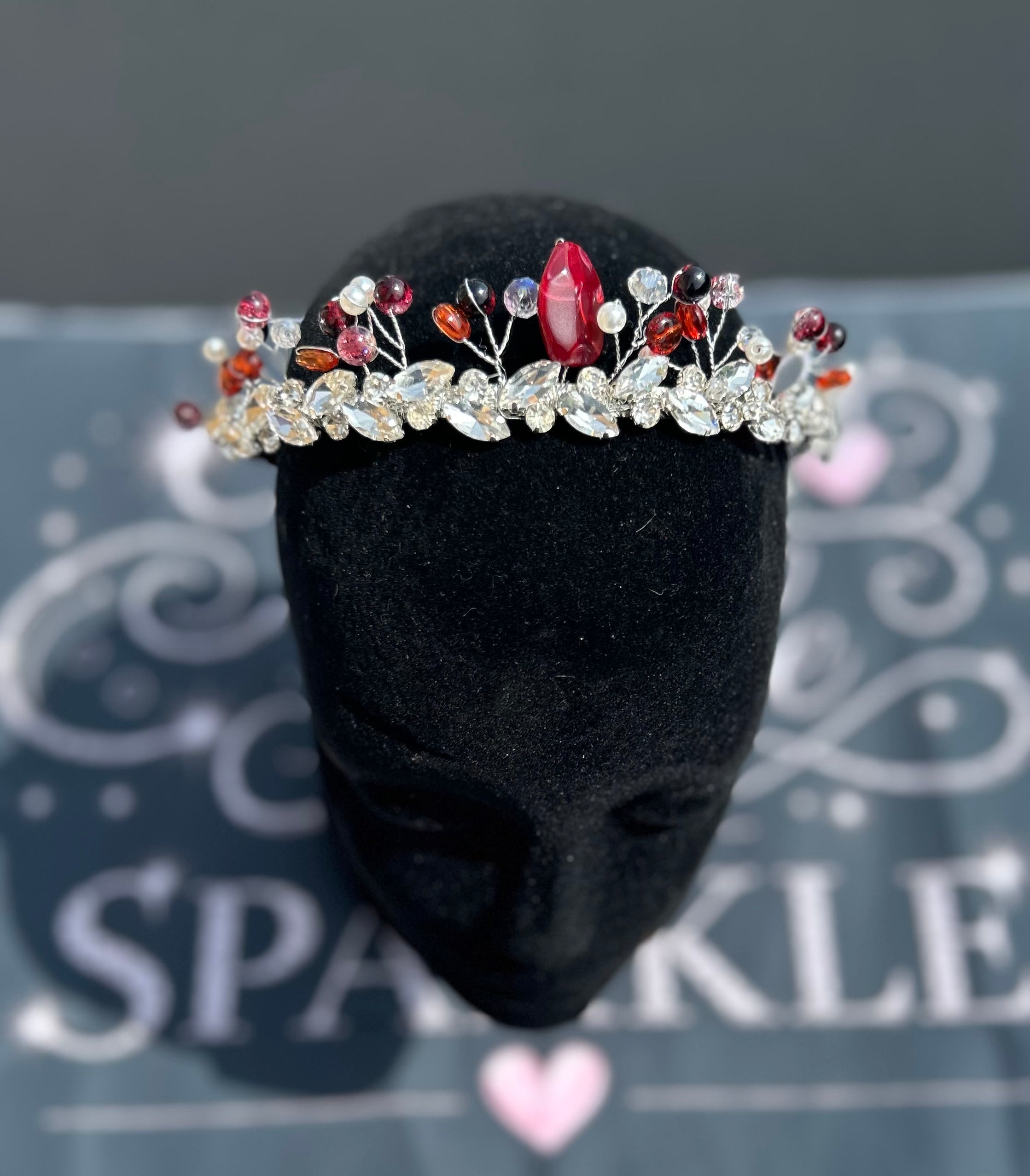 Red and silver Tiara