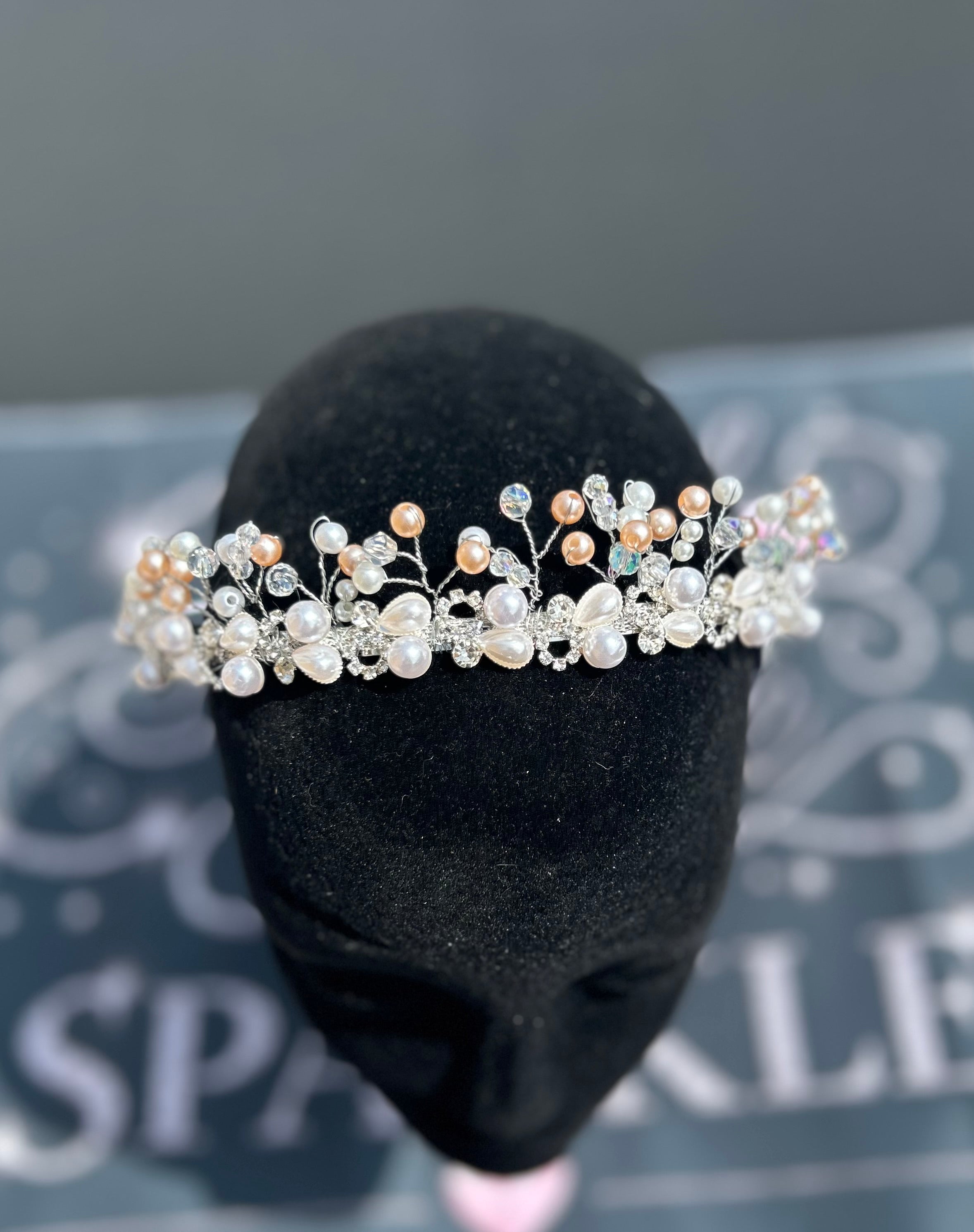 Peach and Silver Tiara
